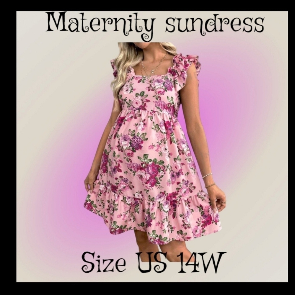 Maternity Casual Short Floral Dress size 14W